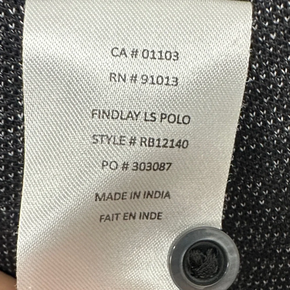 Robert Barakett Findlay Dark Gray Long Sleeve Polo Men’s XL Slim *WBF Large - Picture 8 of 13